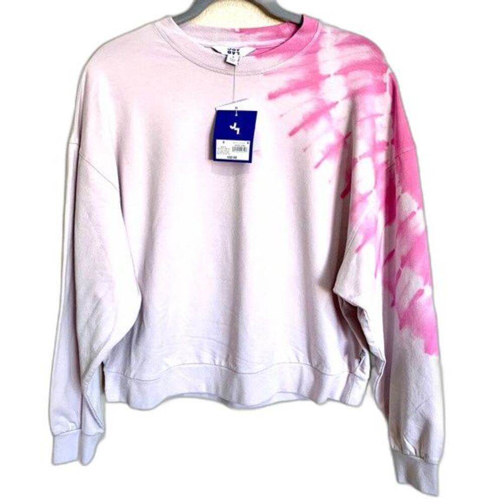 JoyLab pink sweatshirt women dye tie pullover sweater size S gym workout